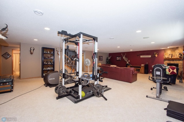 633 Leonards Way, Argusville, ND 58005 - workout room with carpet flooring and recessed lighting