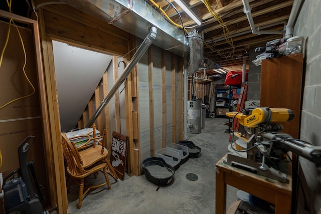 695 Marcus Pl NE, Byron, MN 55920 - unfinished basement with water heater