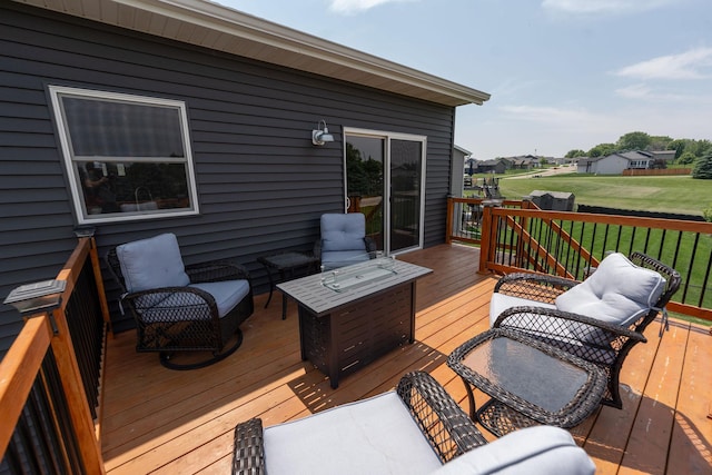 695 Marcus Pl NE, Byron, MN 55920 - wooden deck featuring a lawn and an outdoor living space