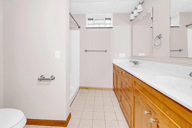 1420 17th St W, Hastings, MN 55033 - bathroom with a shower, double vanity, and tile patterned floors