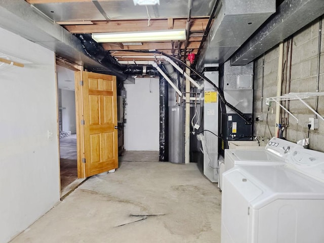 1420 17th St W, Hastings, MN 55033 - unfinished basement featuring gas water heater and washing machine and dryer