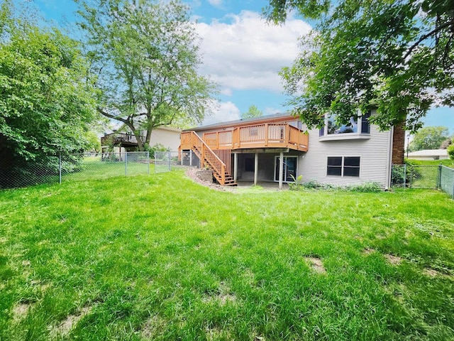 1420 17th St W, Hastings, MN 55033 - fenced backyard with stairs and a wooden deck