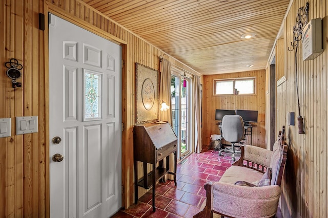 3231 41st Ave S, Minneapolis, MN 55406 - entryway with wooden walls and wooden ceiling