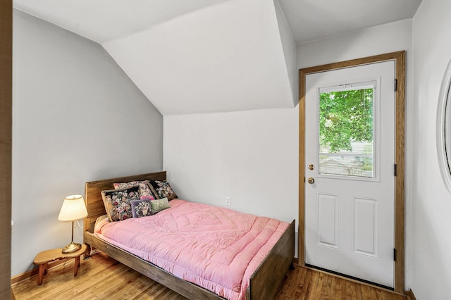 3231 41st Ave S, Minneapolis, MN 55406 - bedroom with lofted ceiling and wood finished floors