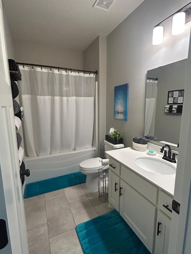 8756 151st Ave NW, Ramsey, MN 55303 - full bath with vanity, tile patterned flooring, and shower / tub combo with curtain