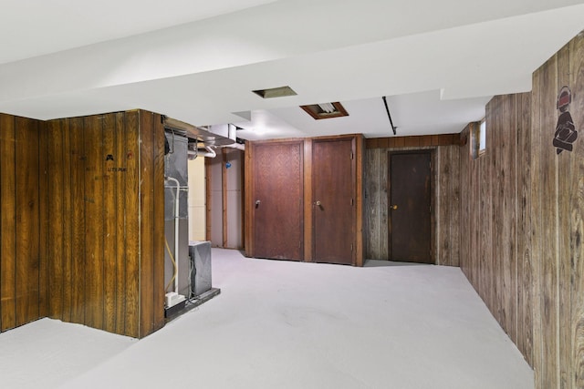 724 Pierce St NE, Minneapolis, MN 55413 - finished basement with wooden walls and carpet floors