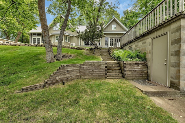 13188 Chicago Club Ln NE, Alexandria, MN 56308 - view of grassy yard featuring stairway