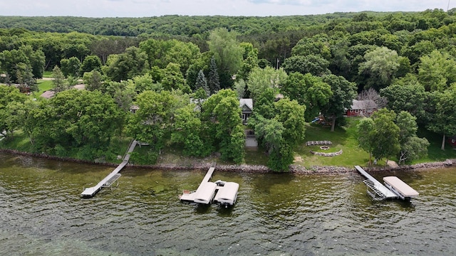 13188 Chicago Club Ln NE, Alexandria, MN 56308 - dock area featuring a view of trees and a water view