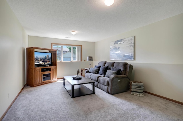 205 4th St NW, Saint Michael, MN 55376 - carpeted living area featuring a textured ceiling and baseboards