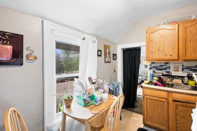321 6th Ave E, Alexandria, MN 56308 - kitchen featuring light countertops and vaulted ceiling
