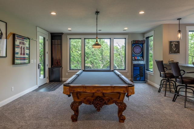 1500 Weatherhill Ridge Ct SW, Rochester Twp, MN 55902 - game room with carpet, plenty of natural light, recessed lighting, and pool table