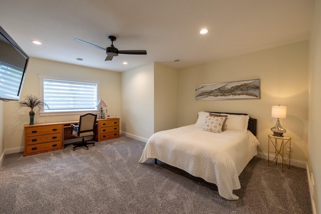 1500 Weatherhill Ridge Ct SW, Rochester Twp, MN 55902 - bedroom with carpet flooring, ceiling fan, recessed lighting, and a desk