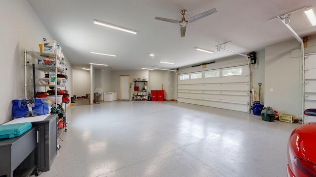 1500 Weatherhill Ridge Ct SW, Rochester Twp, MN 55902 - garage with a ceiling fan