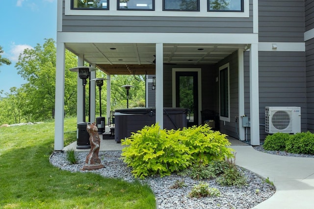 1500 Weatherhill Ridge Ct SW, Rochester Twp, MN 55902 - entrance to property featuring a hot tub, a yard, and a patio