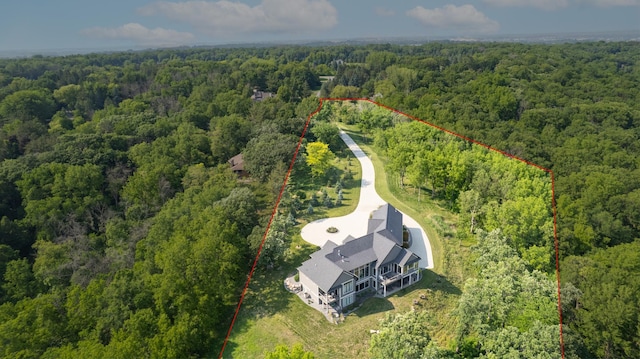 1500 Weatherhill Ridge Ct SW, Rochester Twp, MN 55902 - aerial view of property's location with a forest and property boundaries highlighted