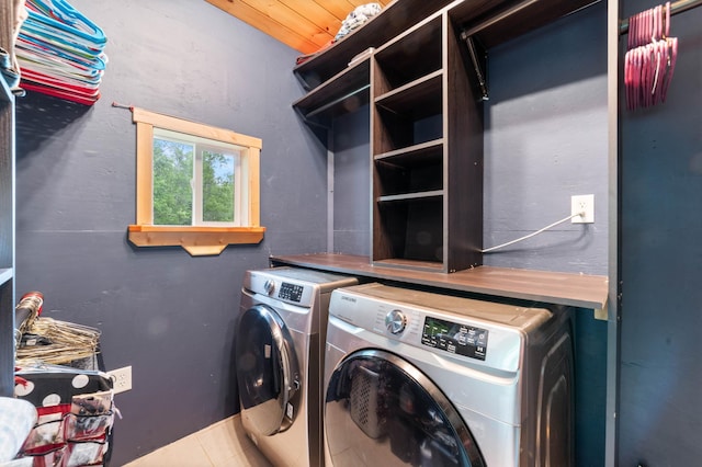 4767 Mccomber Rd, Duluth, MN 55803 - laundry room featuring washing machine and dryer and tile patterned floors