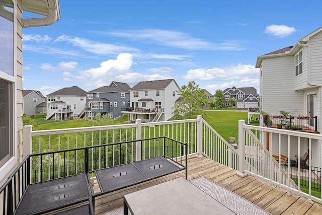 18175 61st Ave N, Plymouth, MN 55446 - wooden deck with a residential view and a yard