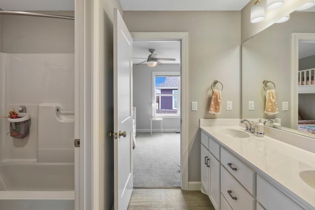 18175 61st Ave N, Plymouth, MN 55446 - full bath with double vanity and ceiling fan