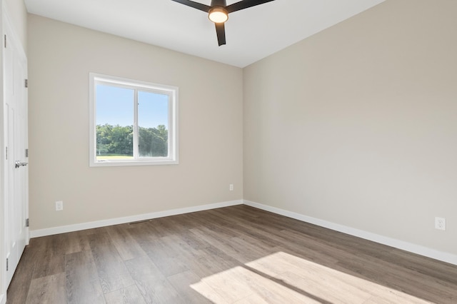 1720 Summer Ln NE, Alexandria, MN 56308 - spare room featuring a ceiling fan and wood finished floors