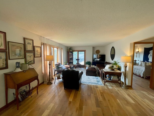 4887 Tee Ct SW, Rochester, MN 55902 - living area featuring a textured ceiling and light wood finished floors