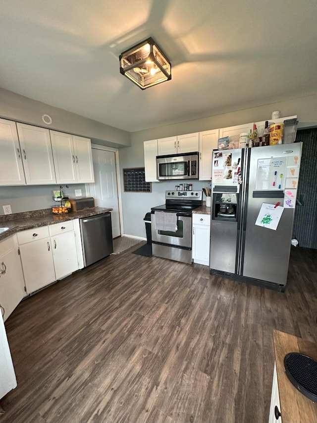 15729 232nd Ave NE, Hawick, MN 56273 - kitchen with appliances with stainless steel finishes, white cabinetry, and dark countertops