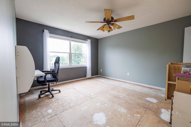 6354 151st Street Ct N, Hugo, MN 55038 - home office with ceiling fan and a textured ceiling