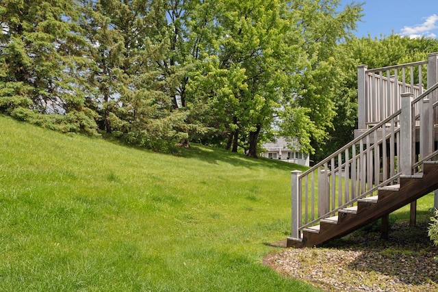 6160 Creek View Rdg, Minnetonka, MN 55345 - view of grassy yard featuring stairway