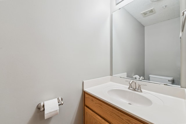 18267 Coneflower Ln, Eden Prairie, MN 55346 - bathroom with vanity and a textured ceiling