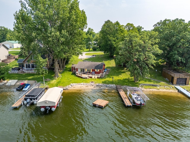 13506 Elmer Hanson Dr SE, Woodside Twp, MN 56736 - dock area with a water view and a lawn