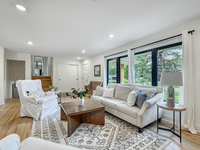 4909 Trillium Ln, Edina, MN 55435 - living room with light wood-type flooring and recessed lighting