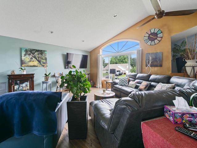 1813 Canton Rd, Prescott, WI 54021 - living room featuring ceiling fan and wood finished floors