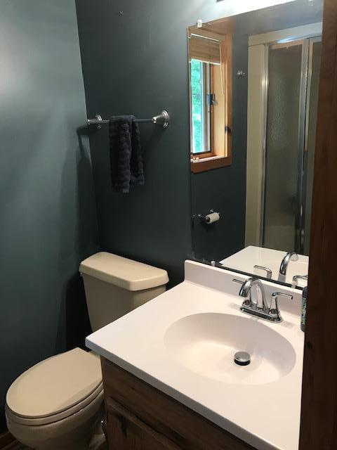 8916 Kabekona Springs Dr NW, Walker, MN 56484 - bathroom featuring vanity and a shower with door