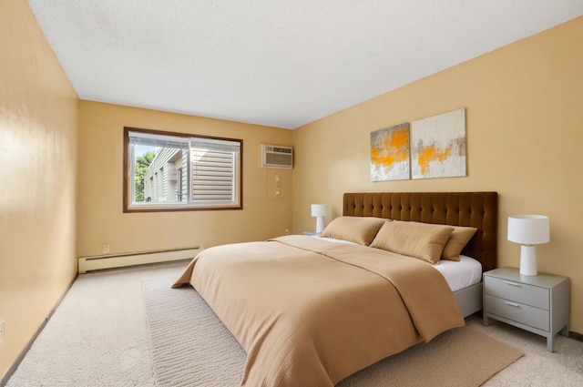 2801 Flag Ave N Unit 314, New Hope, MN 55427 - bedroom featuring a baseboard radiator, light carpet, and a wall mounted AC