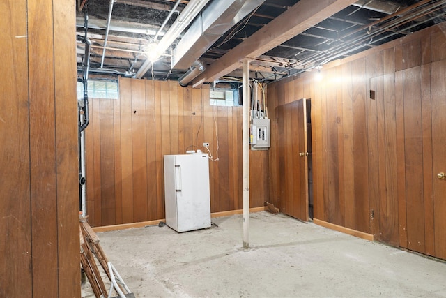 693 Bedford St, Saint Paul, MN 55130 - below grade area with wood walls and electric panel