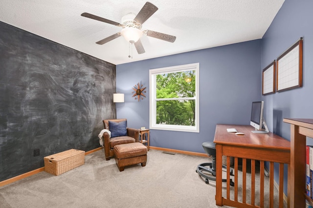 10787 Alison Way, Inver Grove Heights, MN 55077 - carpeted bedroom featuring a desk, a textured ceiling, and a ceiling fan