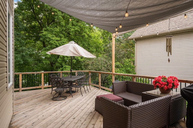 10787 Alison Way, Inver Grove Heights, MN 55077 - wooden terrace featuring outdoor dining space and outdoor lounge area