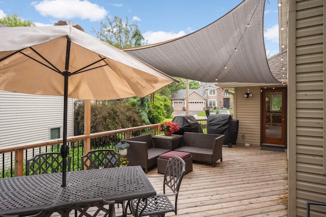 10787 Alison Way, Inver Grove Heights, MN 55077 - wooden terrace featuring outdoor dining space