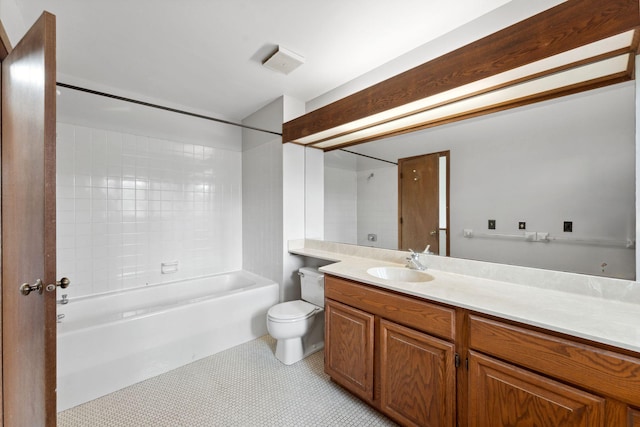 1369 Spencer Rd W, Saint Paul, MN 55108 - full bath with vanity,  shower combination, and tile patterned flooring