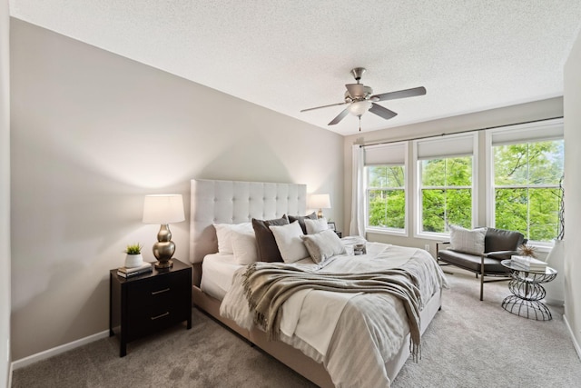 5900 Oxford St Unit 8, Saint Louis Park, MN 55416 - carpeted bedroom with a textured ceiling and ceiling fan