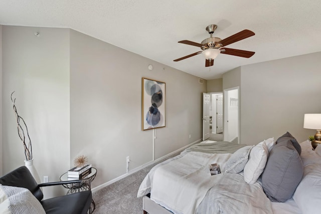 5900 Oxford St Unit 8, Saint Louis Park, MN 55416 - bedroom with light colored carpet, a ceiling fan, and a textured ceiling