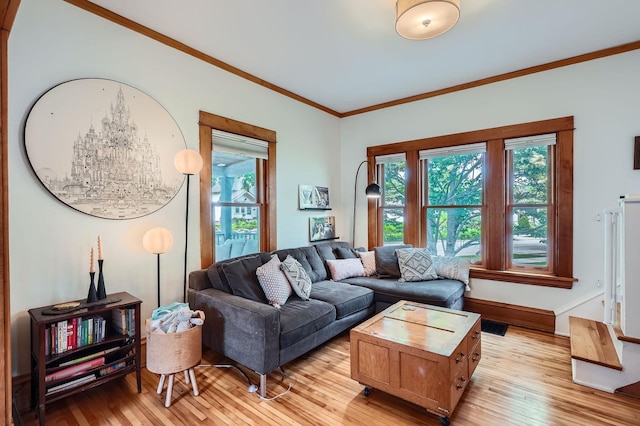 2707 Brighton Ave NE, Minneapolis, MN 55418 - living area with light wood finished floors and crown molding