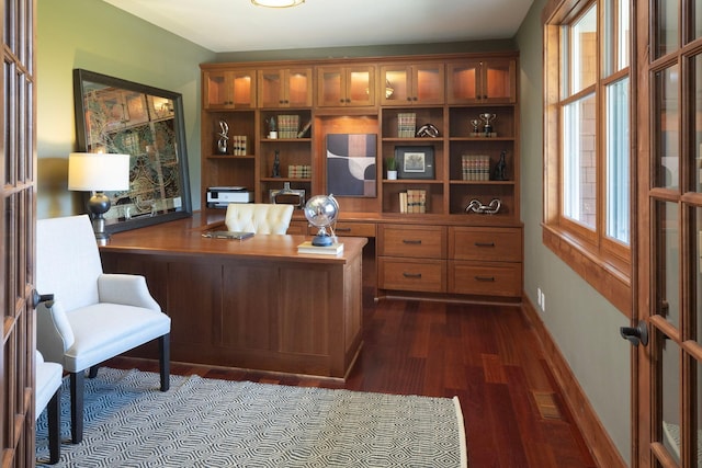 6445 County Road 26, Minnetrista, MN 55364 - office area with dark wood-type flooring and built in study area