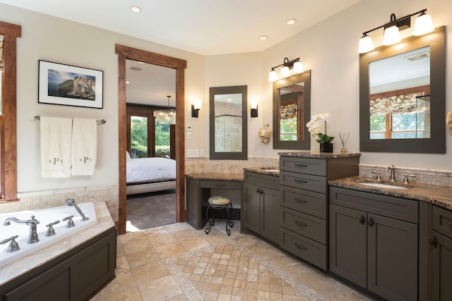 6445 County Road 26, Minnetrista, MN 55364 - bathroom featuring a garden tub, vanity, recessed lighting, and ensuite bath