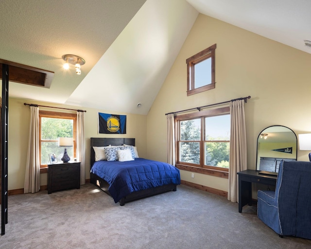 6445 County Road 26, Minnetrista, MN 55364 - bedroom featuring light carpet and lofted ceiling