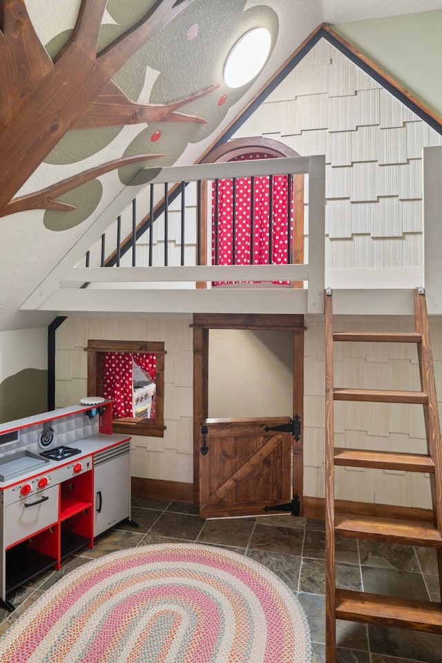6445 County Road 26, Minnetrista, MN 55364 - bedroom with stone tile floors and lofted ceiling