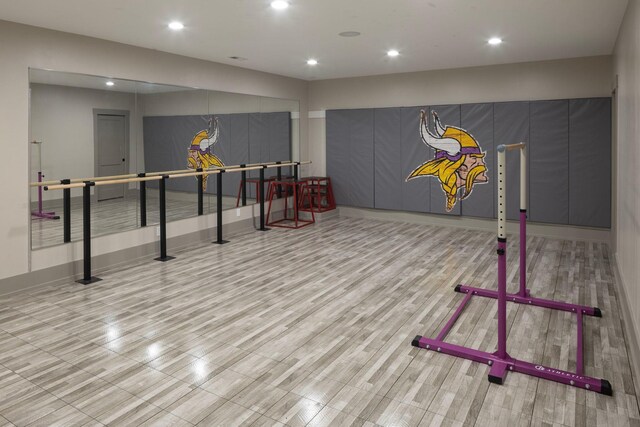 6445 County Road 26, Minnetrista, MN 55364 - playroom with recessed lighting and wood finished floors