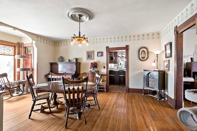 531 2nd St N, Brownton, MN 55312 - dining area with wood-type flooring and baseboards
