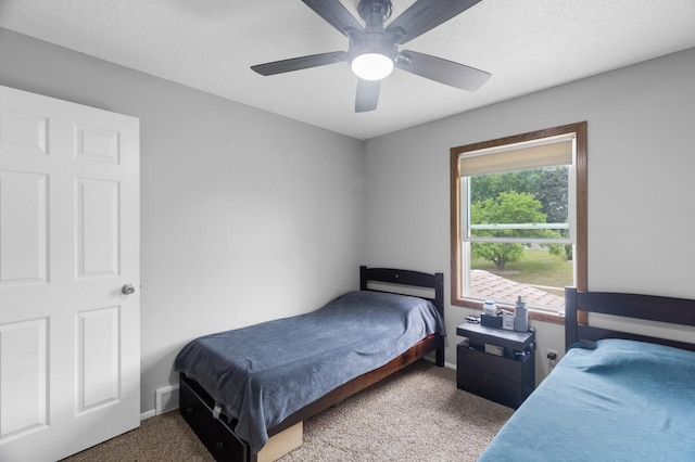 4990 148th Path W, Apple Valley, MN 55124 - bedroom with carpet, ceiling fan, and a textured ceiling