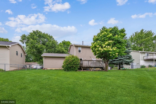 7216 Vinewood Ln N, Maple Grove, MN 55311 - view of yard featuring a wooden deck