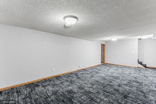 7216 Vinewood Ln N, Maple Grove, MN 55311 - finished below grade area with carpet flooring, stairway, and a textured ceiling
